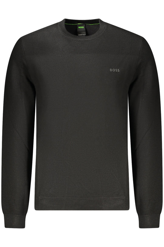BOSS Camisola de malha com gola redonda – Preto