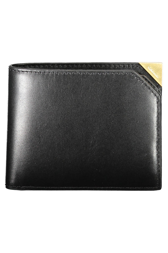 CALVIN KLEIN Portefeuille en cuir anti-RFID · Noir