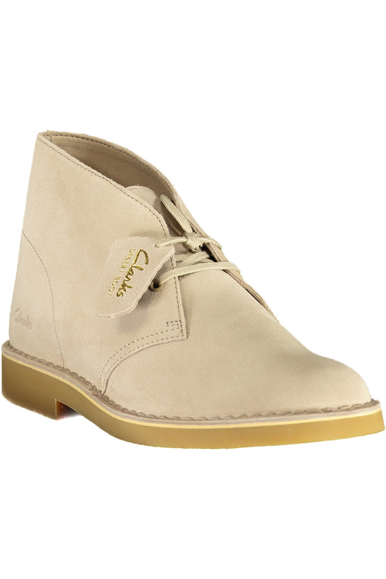 CLARKS Botins de atacadores em pele – Areia