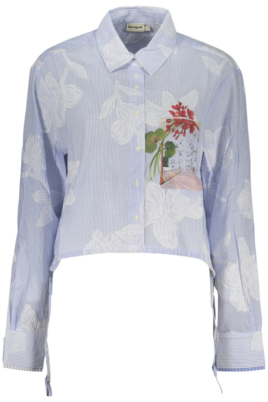DESIGUAL Camisa em algodão com estampado · Azul-claro