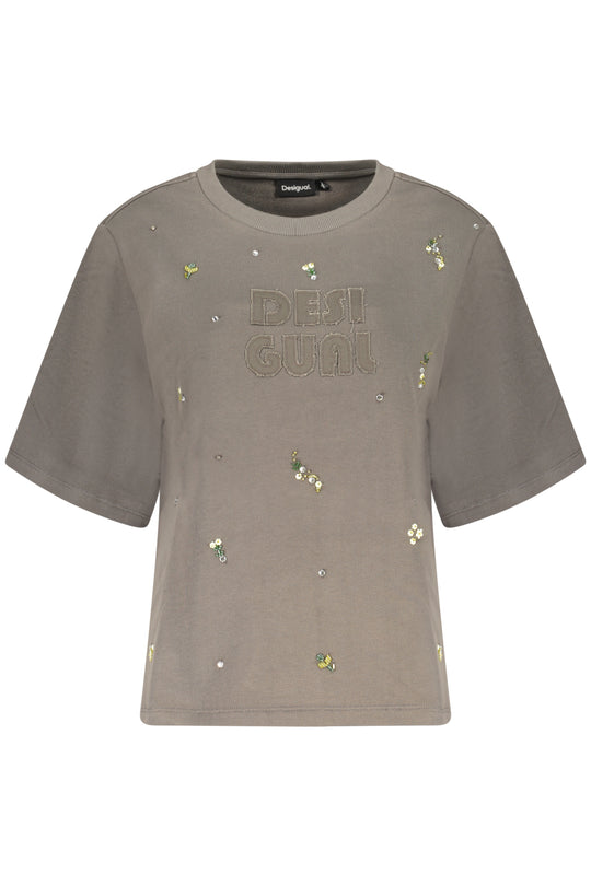 DESIGUAL Sweatshirt em algodão com gola redonda – Cinzento