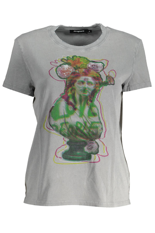 DESIGUAL T-shirt em algodão com estampado · Cinzento