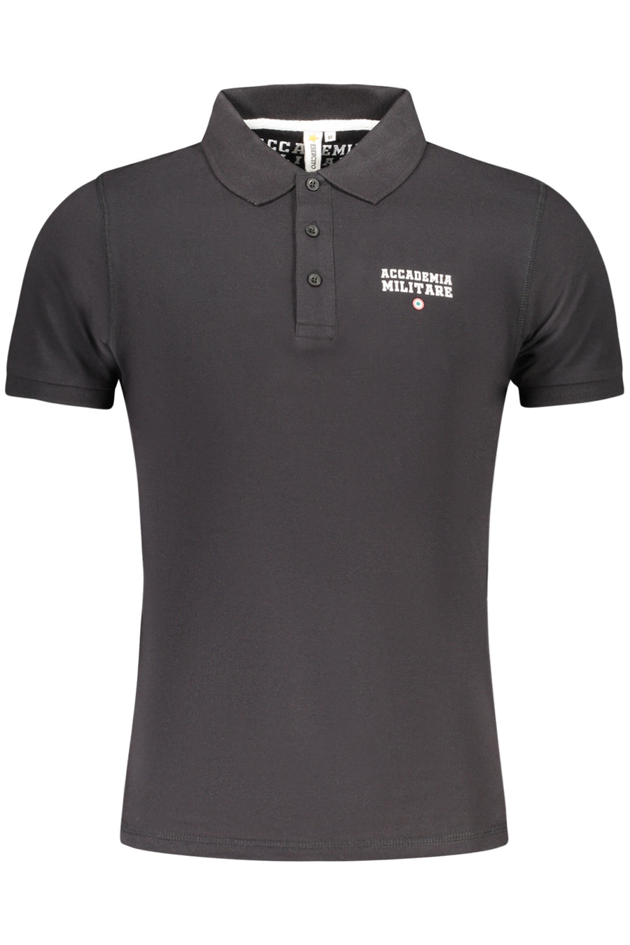Accademia Militare Military Academy Black Men's Short Sleeve Polo