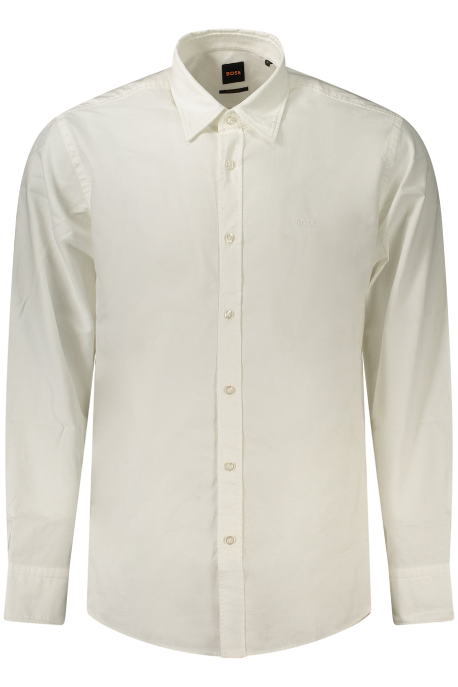 BOSS Camisa em algodão com bordado – Branco