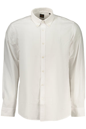 BOSS Men's Long-Sleeved White Shirt