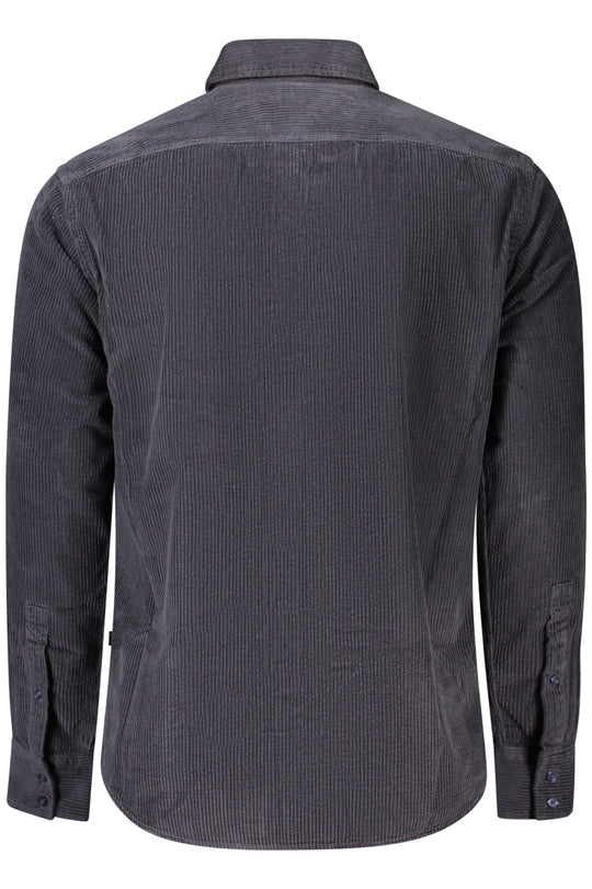 BOSS Camisa em algodão com bordado – Azul