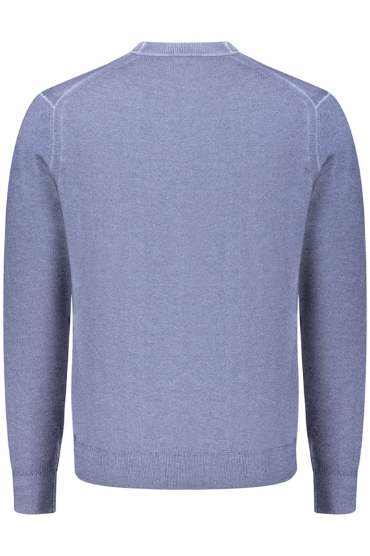 BOSS Camisola em lã virgem com gola redonda · Azul