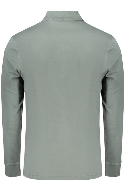 BOSS Polo de manga comprida em algodão com bordado – Verde