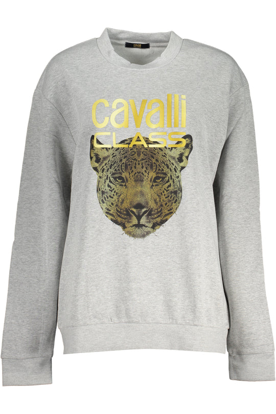Cavalli Class Women's Gray Zipless Sweatshirt
