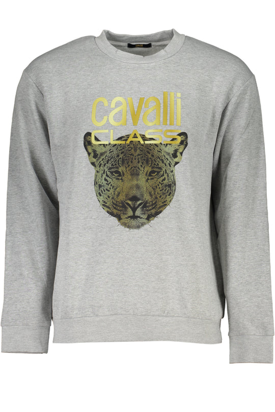 Cavalli Class Men's Gray Zipless Sweatshirt