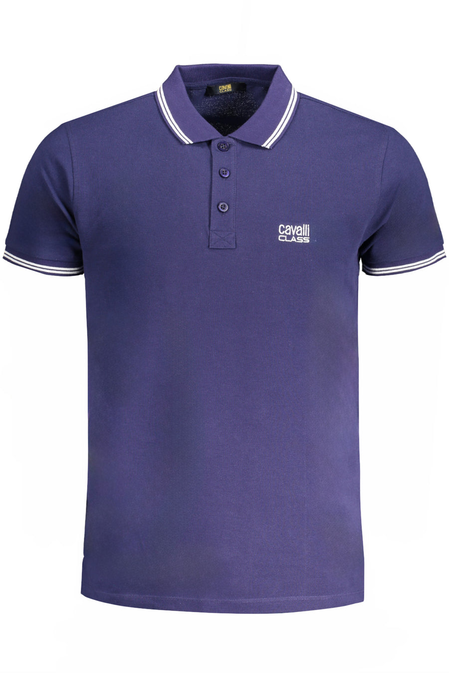 Cavalli Class Men's Short Sleeved Polo Shirt Blue