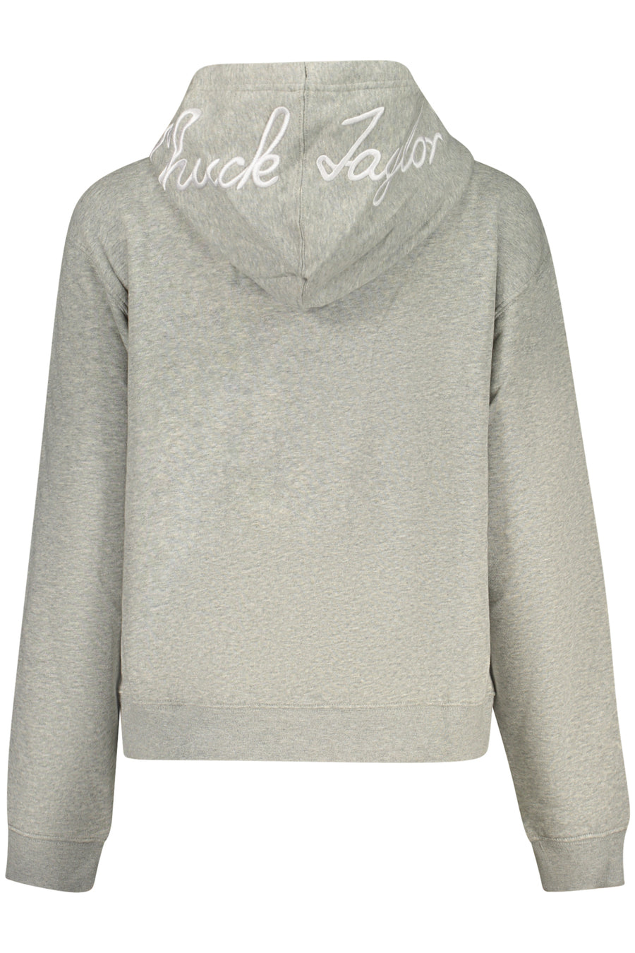 Converse Sweatshirt com capuz e fecho em algodão com bordado – Cinzento