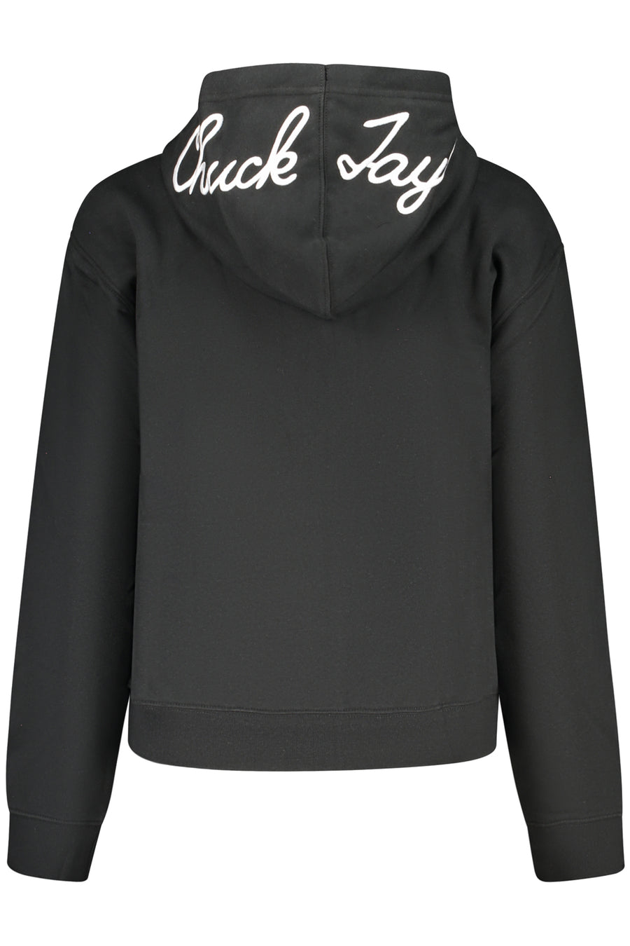 Converse Sweatshirt com capuz e fecho em algodão com bordado – Preto