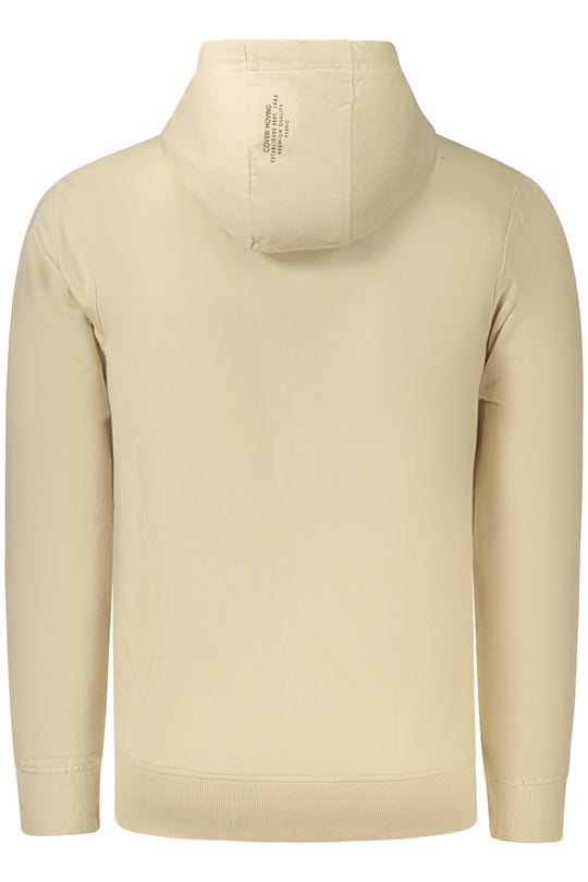 Coveri Moving Men's Beige Zip-Up Sweatshirt