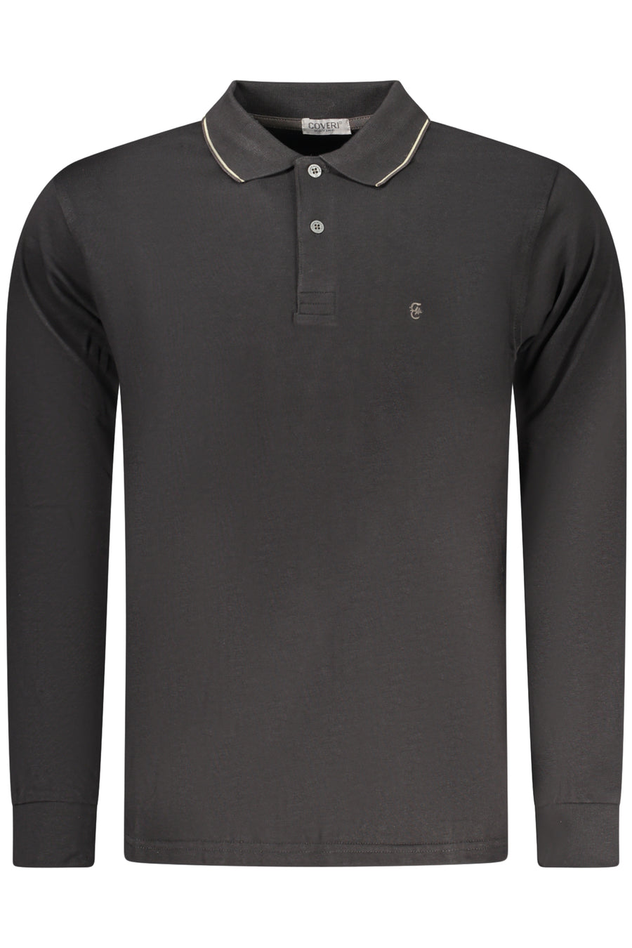 Coveri Moving Men's Long-Sleeve Polo Shirt Black