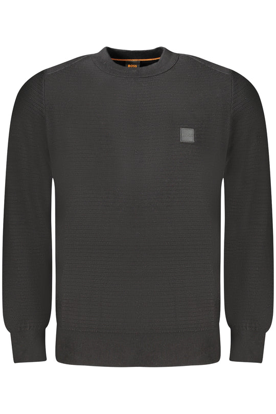 BOSS T-shirt de manga comprida em algodão – Preto