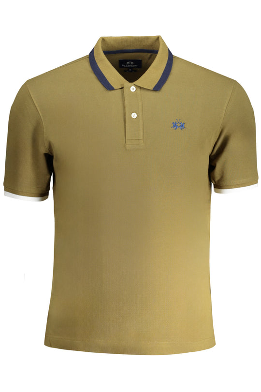 La Martina Men's Green Short-Sleeved Polo Shirt