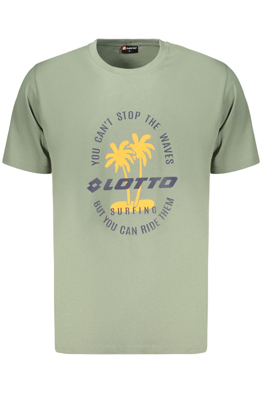 LOTTO MEN'S SHORT-SLEEVED GREEN T-SHIRT