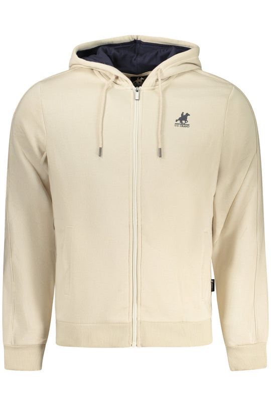 U.S. Grand Us Grand Men's Beige Zip-Up Sweatshirt