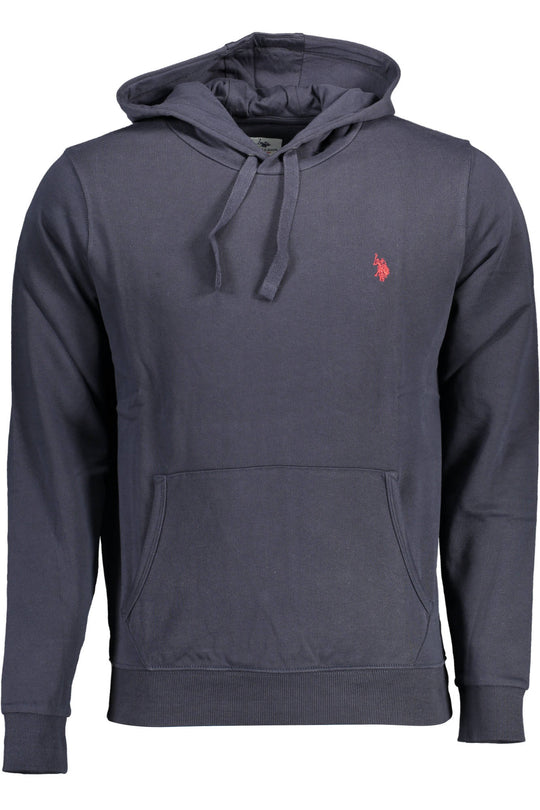 U.S. POLO ASSN. Sweatshirt com capuz em algodão com bordado – Azul
